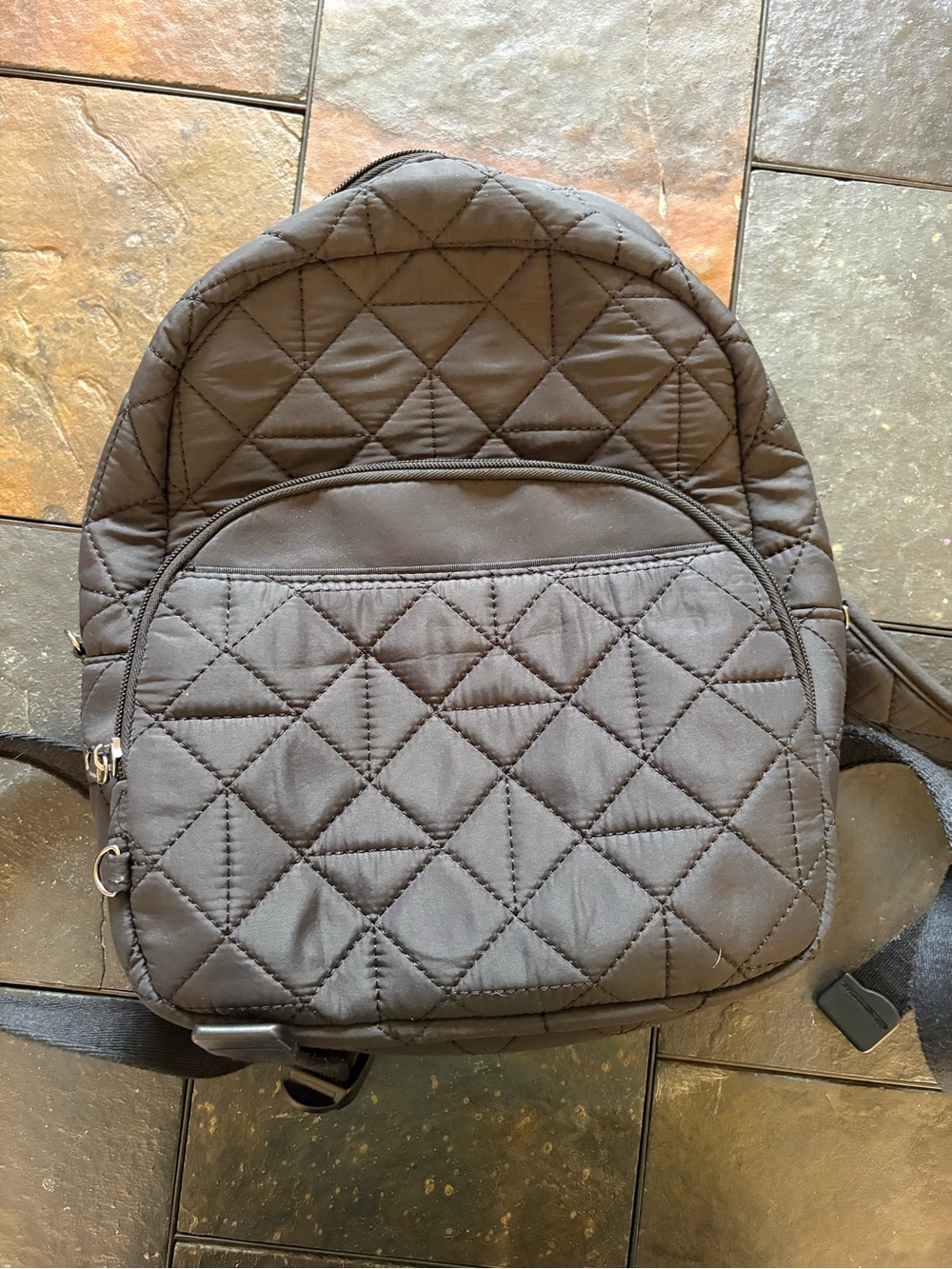 Travelon Quilted Small Backpack in Dark Brown